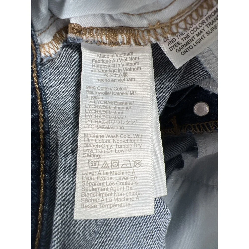 J Crew Women’s Dark Wash Mid Rise Flare Crop Denim Button Fly Petite - Picture 9 of 9